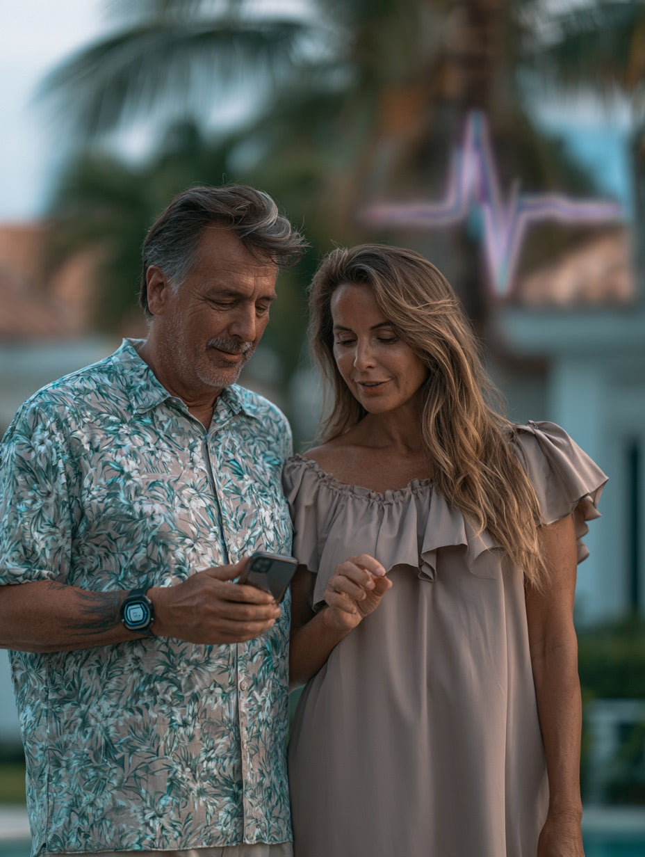Couple reviewing health information together