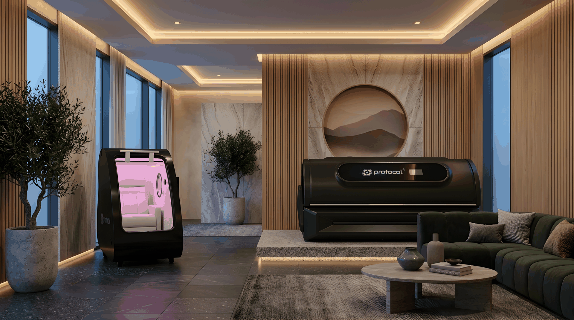 Protocol4 and DiMare Design luxury hyperbaric lounge
