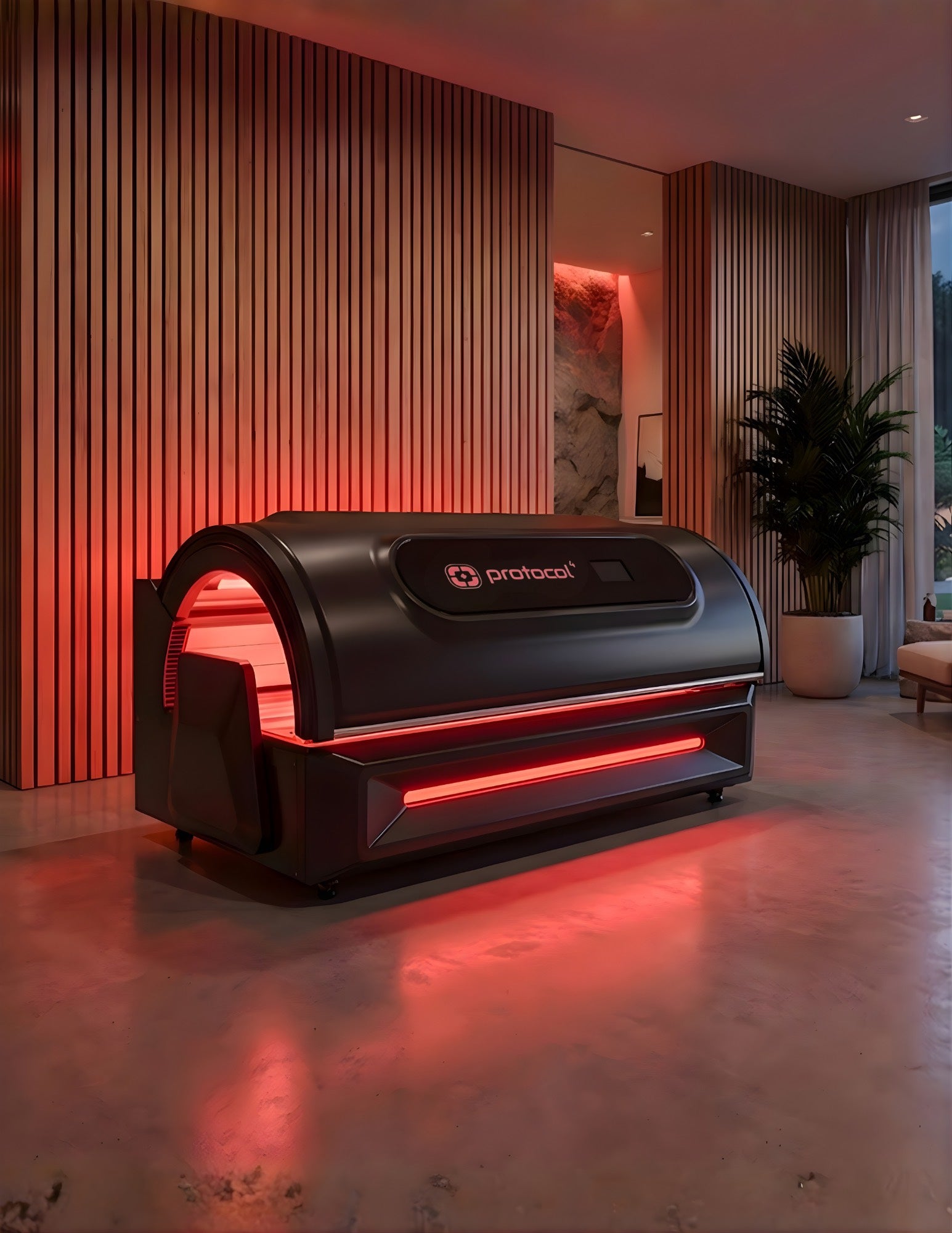 Protocol⁴ P6 red light bed in a private wellness space